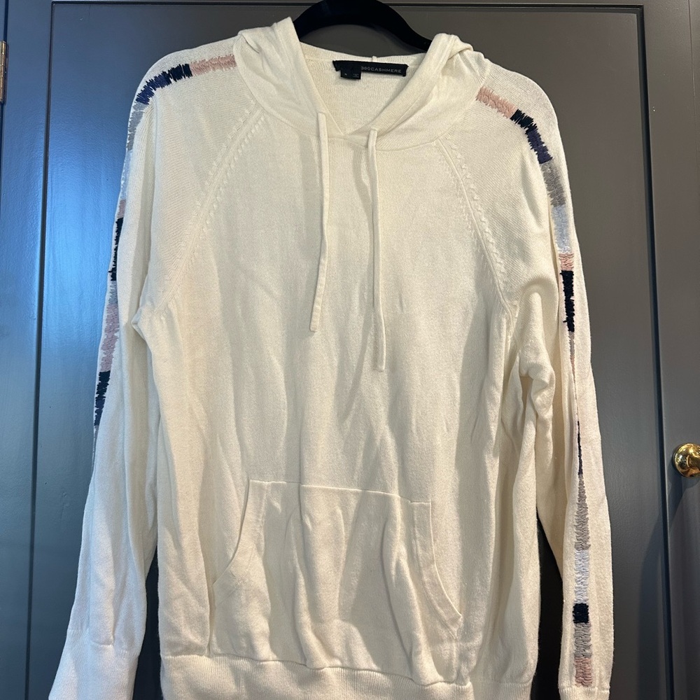 360 Cashmere Ivory Knit Sweater